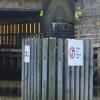 Sign between bridge spans looking south by PeterScott – 4 May 2018