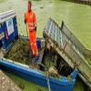 Weed clearing at the Keadby Canal Bridge also known as Vazon Railway Bridge by Neil onboard huami – 17 August 2022